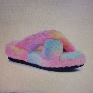 Mix No.6 Amatta Pink Sherbert Faux Fur Slippers